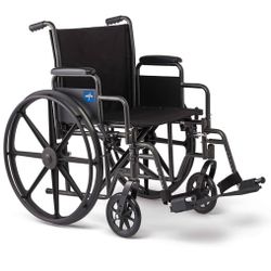 Medline Foldable Wheelchair with Swing, 20”W x 16”D Seat