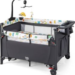 BABY JOY 5-in-1 Pack and Play, Baby Bedside Sleeper with Bassinet For Sale $62.00 50%+ OFF Retail $125.99 NEW IN BOX