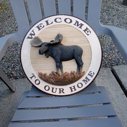Moose Welcome To Our Home Sign