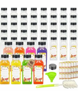 Brand new 48 Pack 12oz Clear Reusable Plastic Juice Bottles with Caps