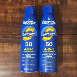 Coppertone SPORT SPF 50 4-In-1 Performance Sunscreen; 5.5 oz Each (2 For $10)