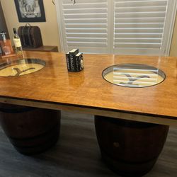 Double Wine Barrel Table