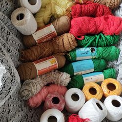 Yarn Lot And Doily Thread