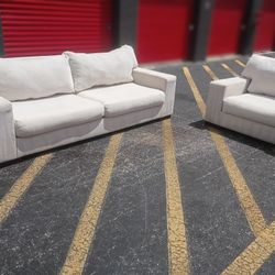 Free Delivery Today! Cleaned Oversized Ashley Furniture Couch Set. Sofa And Chair. No Stains Or Rips