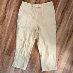 Liz Claiborne Cream Straight-Leg Women's Trousers