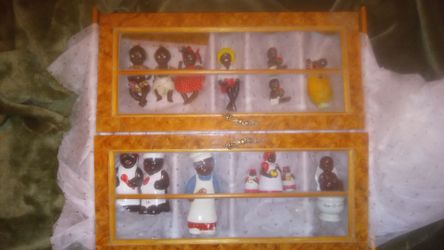 Vintage Black Americana Various Figurines made from Bisque Porcelain and Ceramic. Shakers, Figures, Etc.  $80 for all.