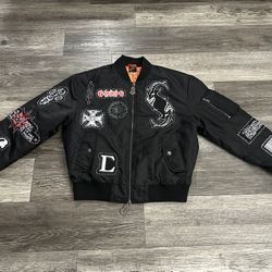 Men’s Civil Regime x Slipknot Pulse Of The Maggots Bomber Black Jacket Large 