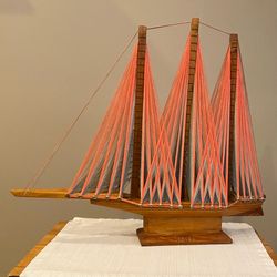 Vintage String Art Sailboat