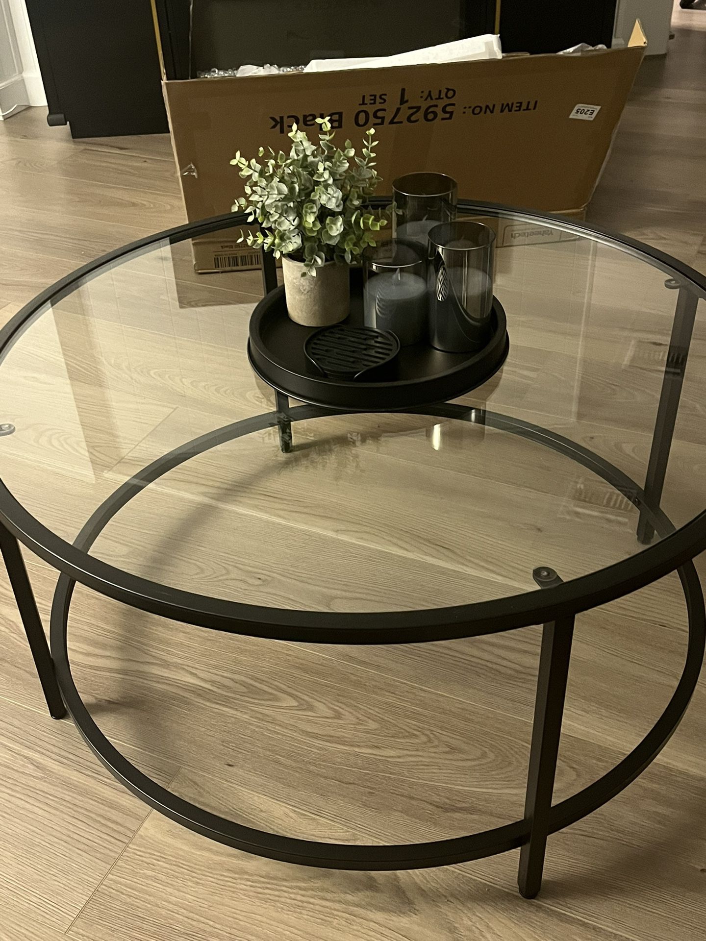 36" Round Glass Coffee Table