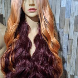 Human Hair Blend Lace Front Wig.  30 inches