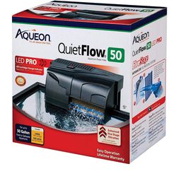 Aqueon QuietFlow 50 LED PRO Aquarium Fish Tank Power Filter For Up To 50 Gallon Aquariums