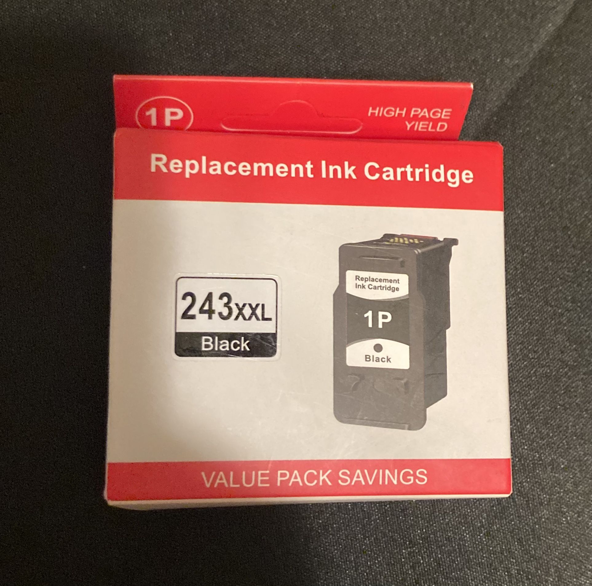 243XXL Black ink For Canon PIXMA 243 XXL Box is open (shown in photos) but the package is still sealed.