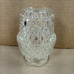 Vintage Indiana Glass Vintage Clear Diamond Point Fairy Lamp Candle Holder. NO CHIPS NO CRACKS   Pick up in Deer Park, TX 77536