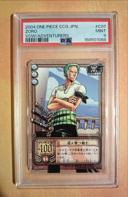 **2004 BANDAI ONE PIECE CCG JAPANESE — A VOW BETWEEN ADVENTURERS #C07 ZORO PSA 9**