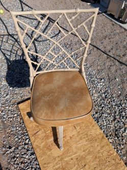 Kessler Chippendale Bamboo Swivel Chair Vintage Kitchen Furniture GUC