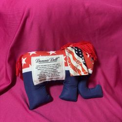 Dammit Doll Political Elephant Plush - Red, Blue, White