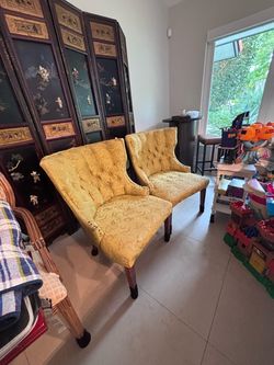 2 wing back chairs