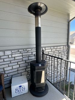 Matching Pair of FlamePro Outdoor Wood Pellet Patio Heaters