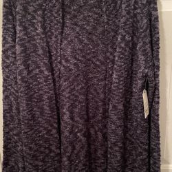 NWT St. John's Bay XL Open Front Boucle Cardigan Sweater Castle Rock Grey