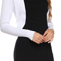 Small , White Shrug Black Dress