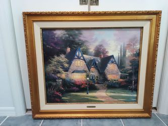 Thomas Kinkade "Winsor Manor" Signed Numbered Framed Canvas with COA 24X30