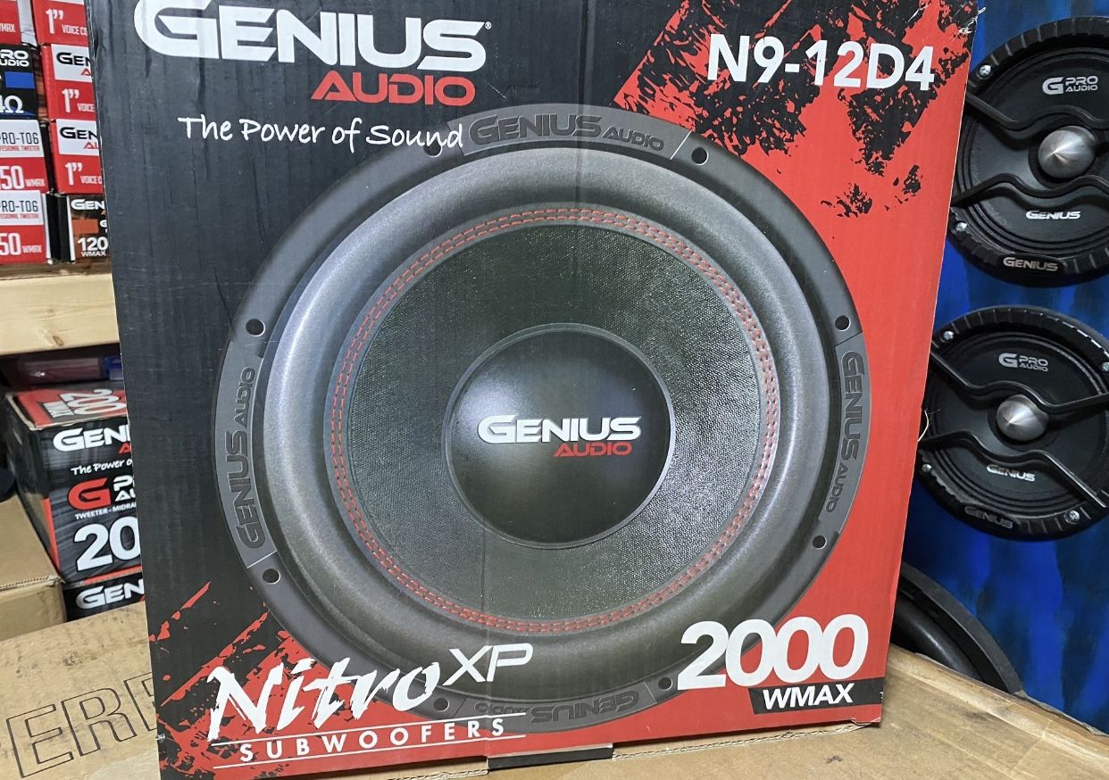 New 12" Genius Audio 2000w Max Power Dual 4 ohm Car Audio Subwoofer $220 Each