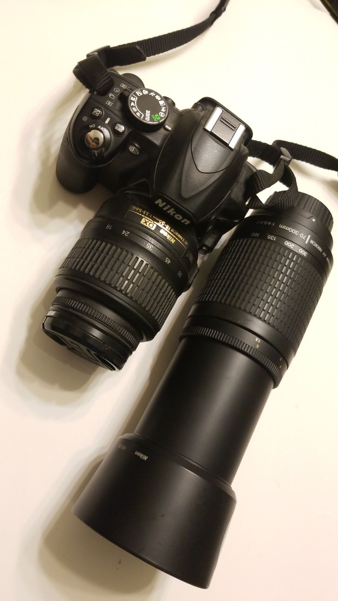 Nikon D3100 with 70-300 and 18-55 lenses
