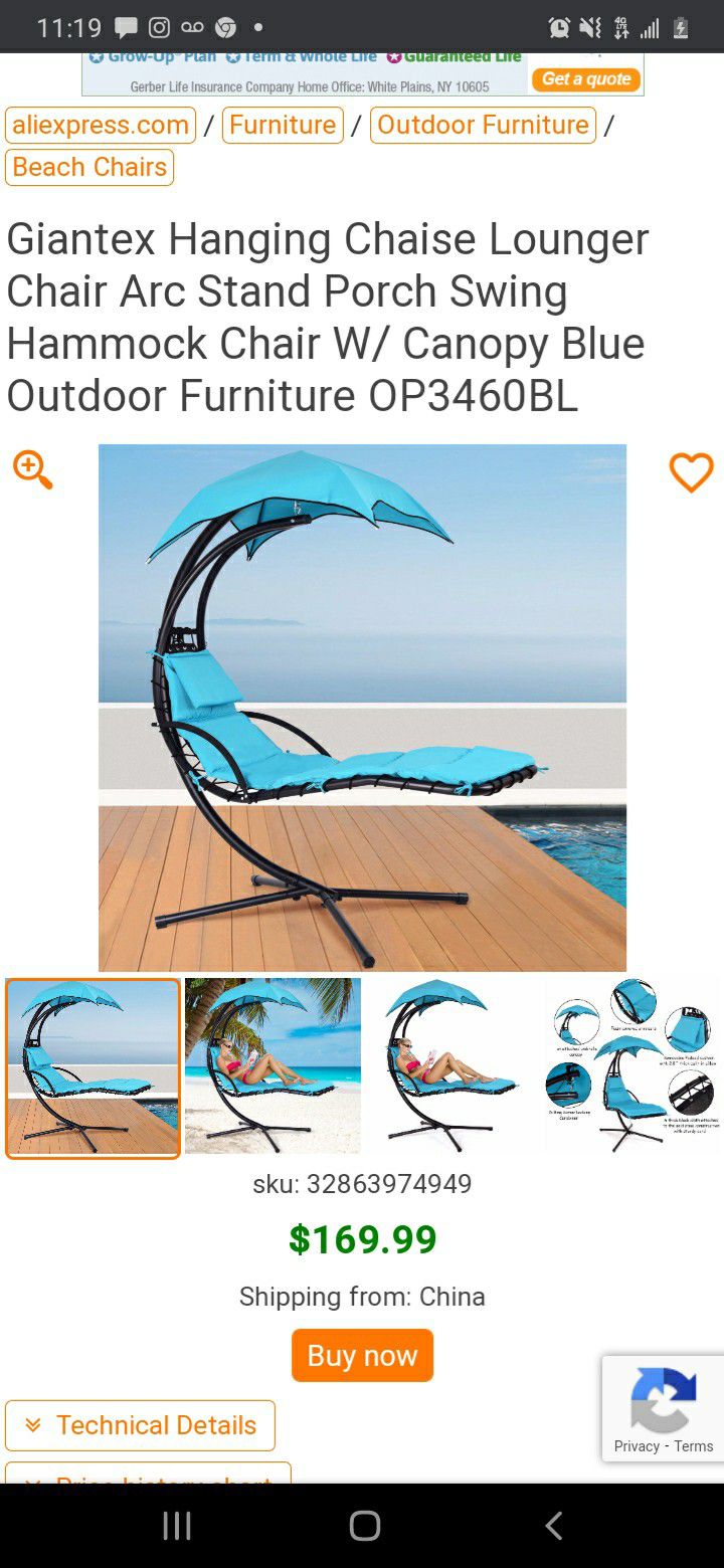 New Hanging Lounge Chair Porch Swing