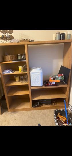 Wooden Bookshelf Entertainment Unit