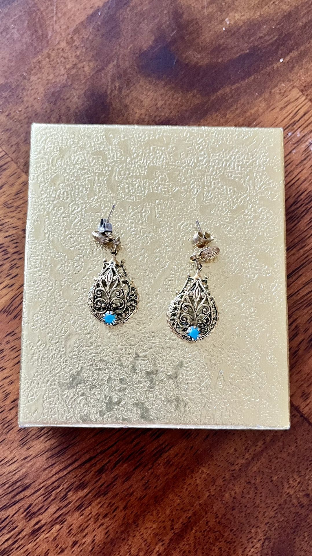 Simple Gold Plated Dangle Earrings