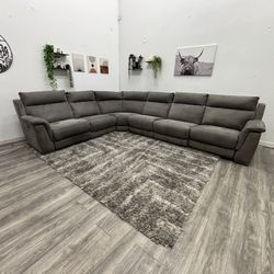 Gray Sectional Recliner Couch - Free Delivery 