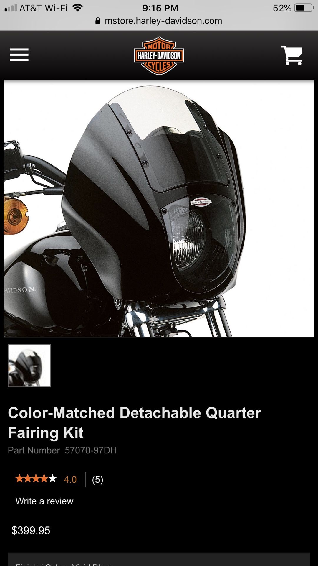 Harley Davidson quarter fairing with luminar lip attached windshield. I will install in on your bike for extra 50
