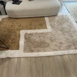 West Elm Stacked Shags Rug 5x8 – Wool Blend – Like New – Neutral Modern 