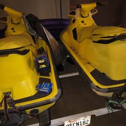 Pair of jet skis with the trailer