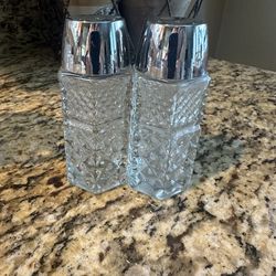 Vintage Wexford glass salt and pepper shakers
