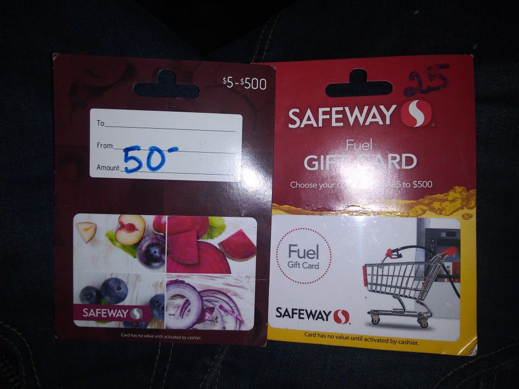 Safeway $75 card for fuel or anything