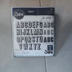 Tim Holtz Sizzix Alterations Thinlets Dies - Alphanumeric Shadow Upper 