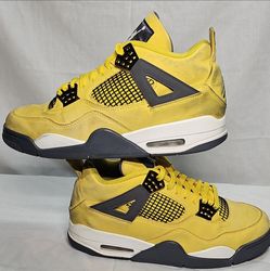 Jordan Air Jordan 4 Retro Lightning Yellow Black Mid Top Leather CT8(contact info removed), size #9