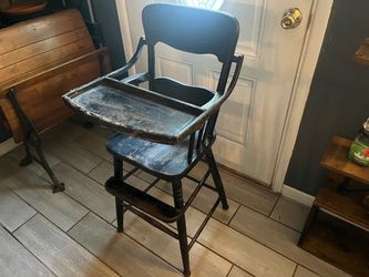 Antique Wooden High Chair with Tray