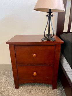 Solid wood nightstand with 2 drawers, 22” wide and 24”tall