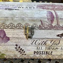 Faith Garden Dome Trunk Storage Box – Floral & Scripture Design 