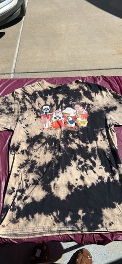 Horror Characters Bleach Dye Graphic T-Shirt