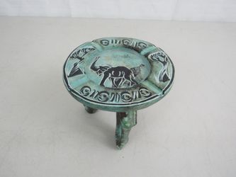 Unique Elephant Soapstone Hand Carved Folk Art Incense Burner Ash Tray