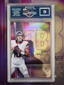 2024 Topps Signature Class Bo Nix Magenta RC /10 ECC 9