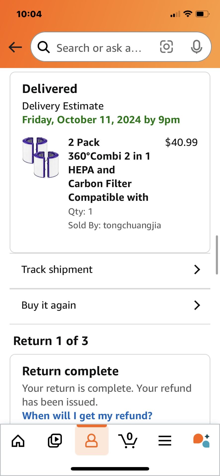 2 PACK 360 COMB HEPA AIR FILTER FOR DYSON