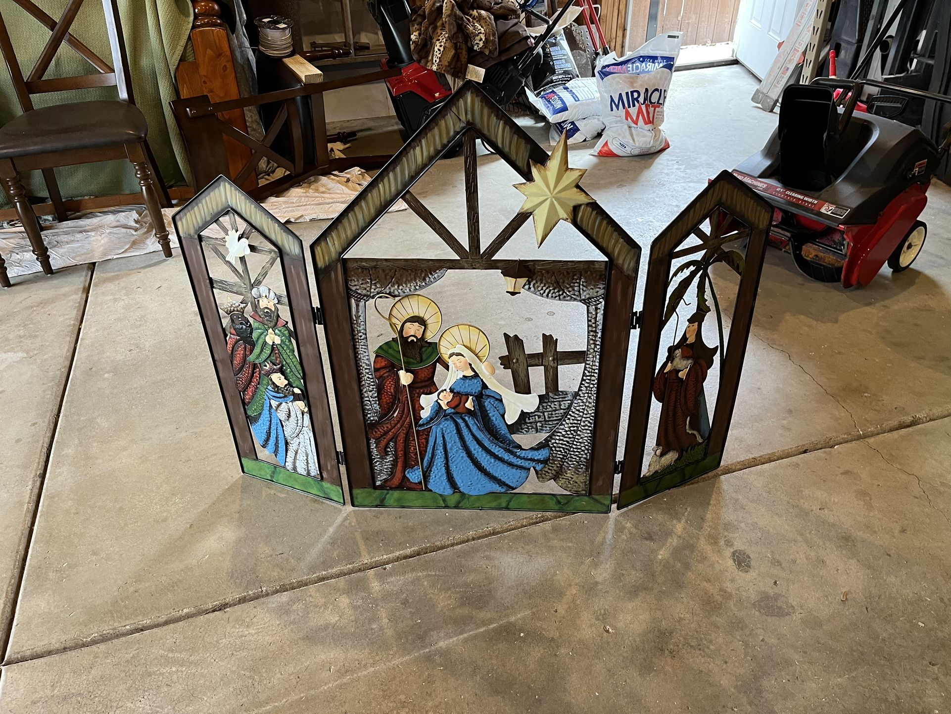 Christmas Nativity Fireplace Screen