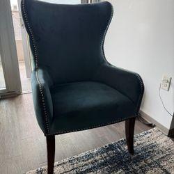 ELEGANT NAVY BLUE  WINGBACK ACCENT CHAIR