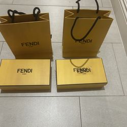 Fendi empty 2 small bags and 2 small boxes for gift