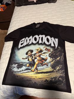 Emotion Graphic Black Oversized T-Shirt