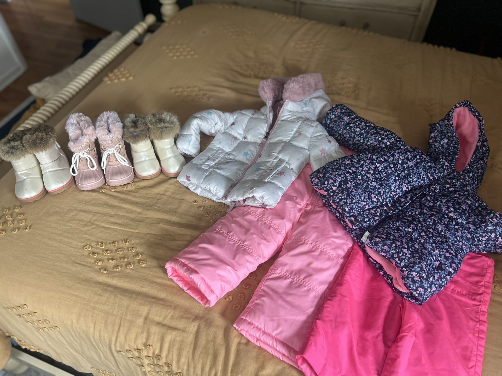Girls Winter Jacket Snowsuit Boots